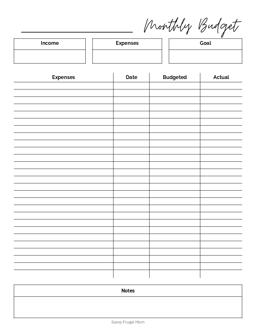 Easy Budgeting for Beginners Budget Printable