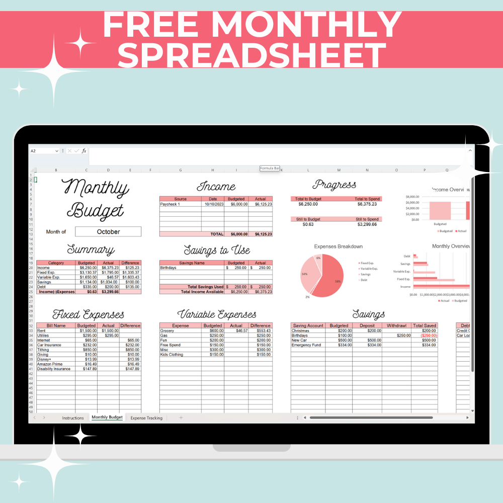 FREE Budget Spreadsheet