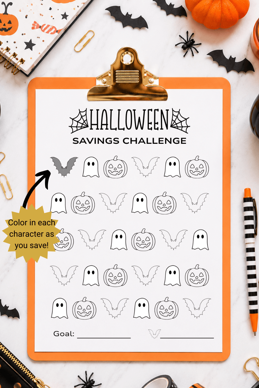 Halloween Savings Challenge Printables