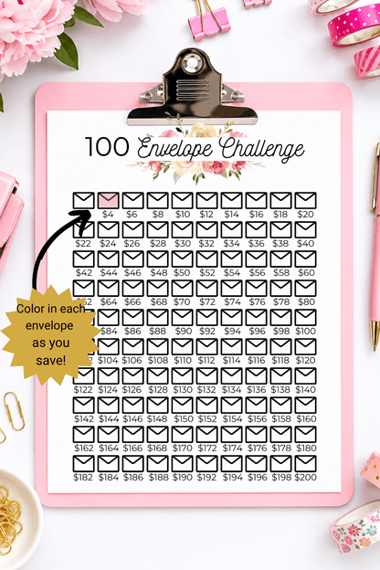 100 Envelope Savings Challenge Doubles! Printable