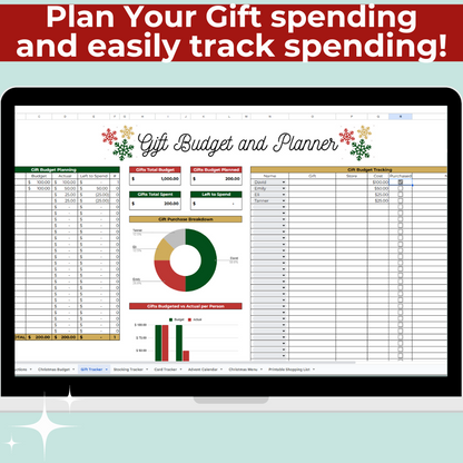 Christmas Planner and Budget Tracker Spreadsheet