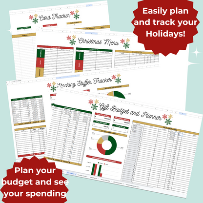 Christmas Planner and Budget Tracker Spreadsheet