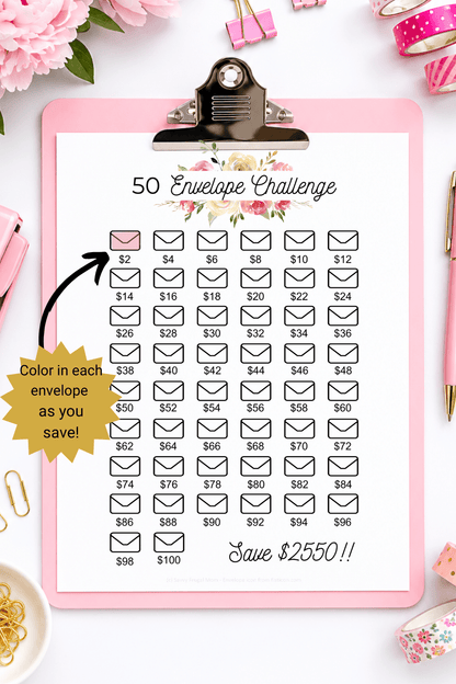 50 Envelope Challenge Doubles Printable