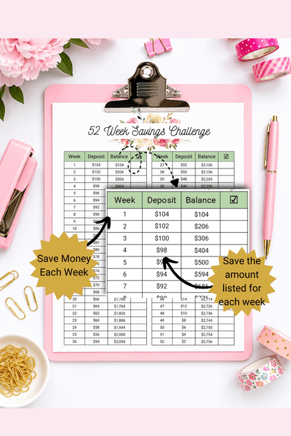 Double Reverse 52 Weeks Saving Challenge