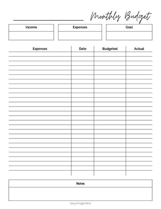 Easy Budgeting for Beginners Budget Printable