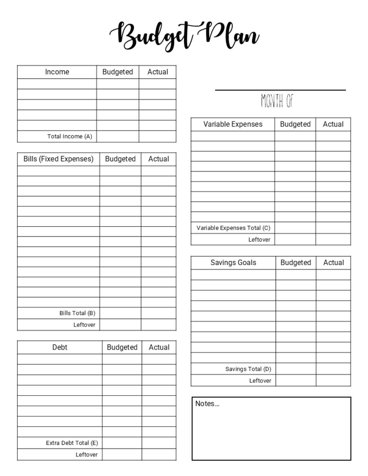 Monthly Budget Tracker Script Design