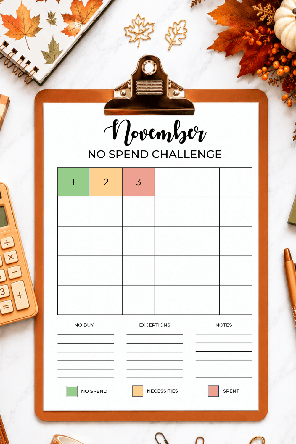 No Spend November Savings Challenge