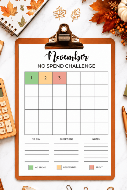 No Spend November Savings Challenge