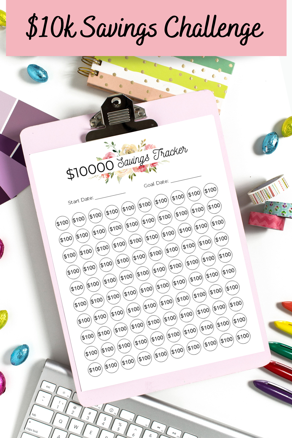 10k Savings Challenge Printable