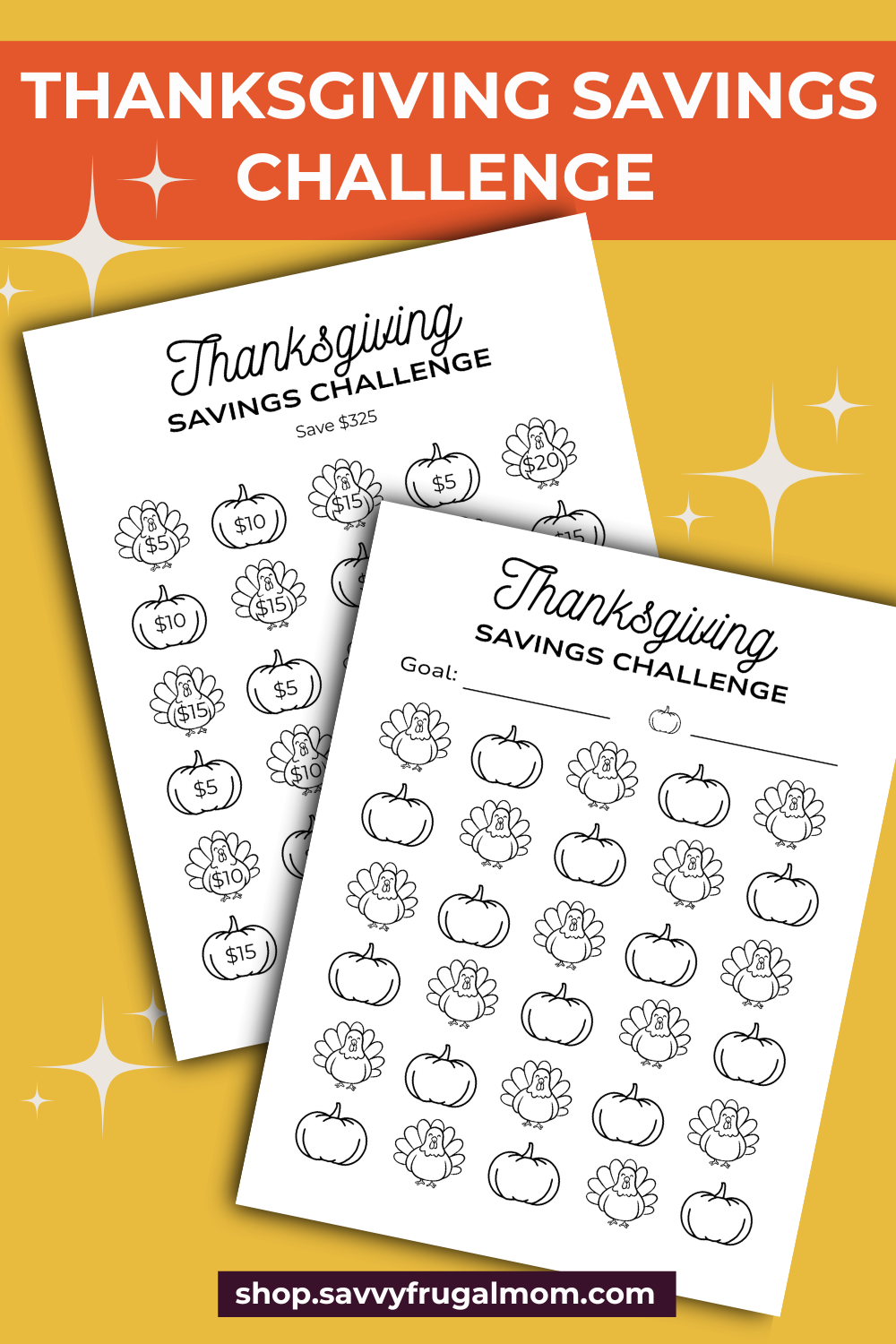 Thanksgiving Savings Challenge Printables