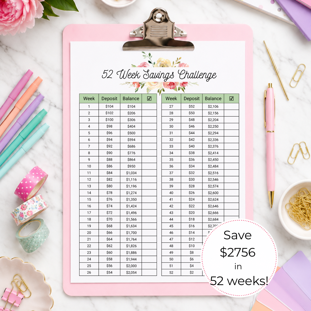 Double Reverse 52 Weeks Saving Challenge