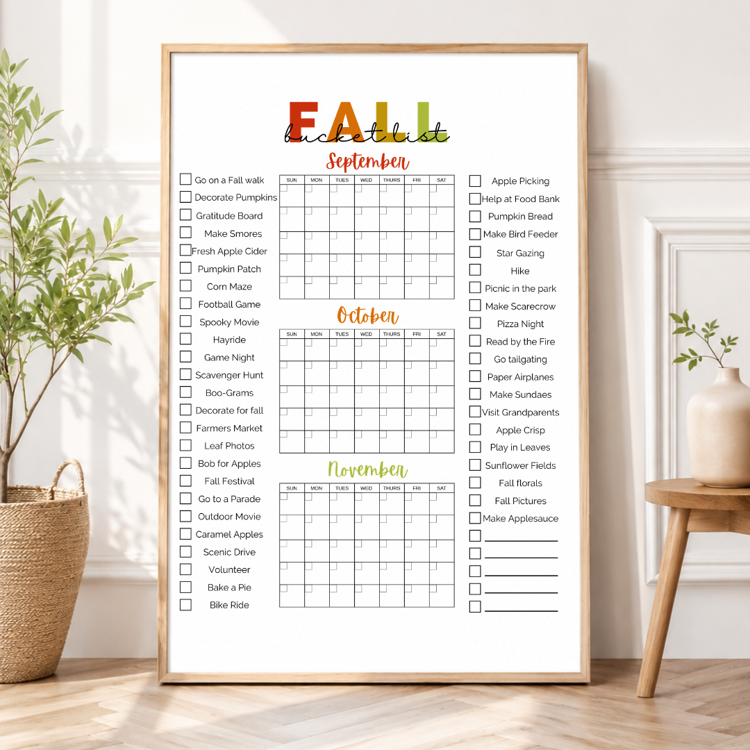 Family Fall Bucket List Poster