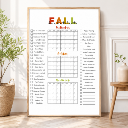 Family Fall Bucket List Poster