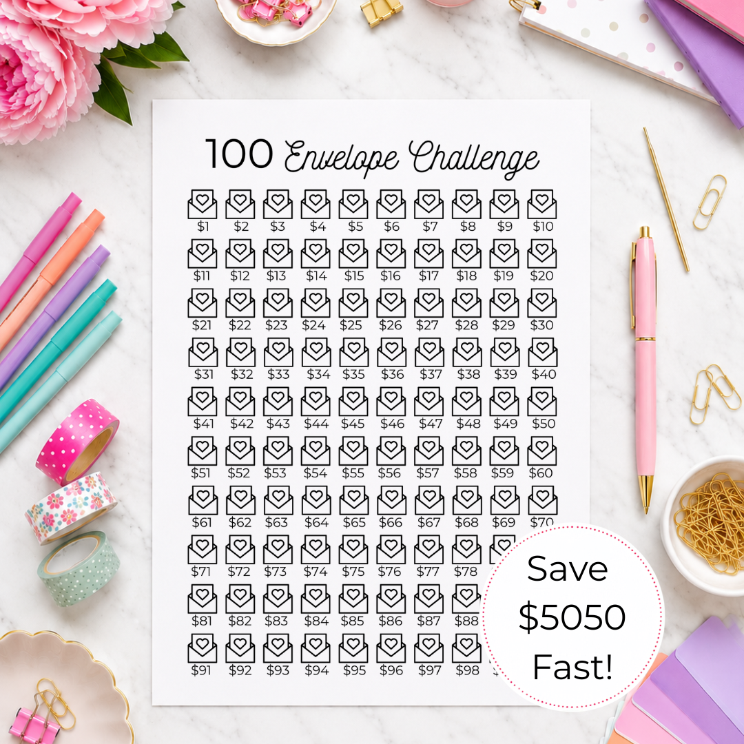 100 Envelope Savings Challenge Printable