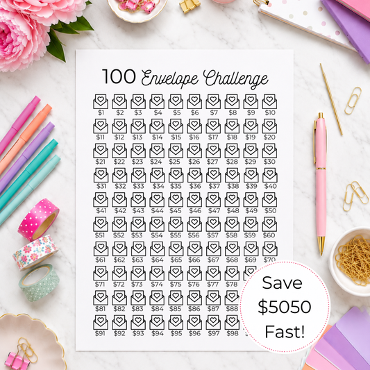 100 Envelope Savings Challenge Printable