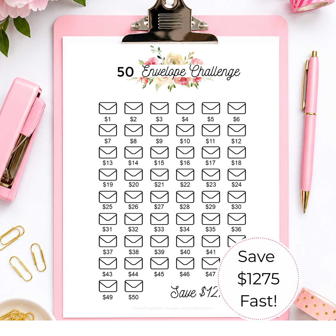 50 Envelope Savings Challenge Printable