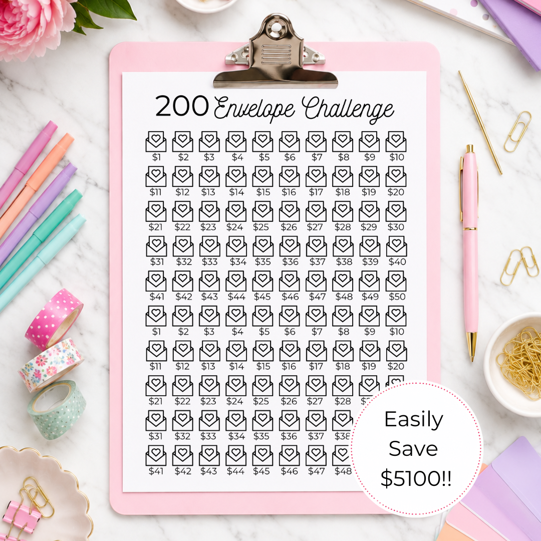 200 Envelope Savings Challenge Printable