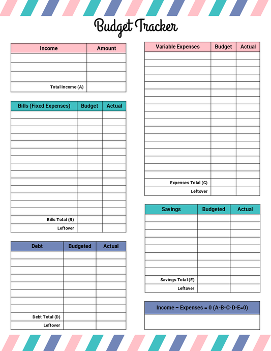 Monthly Budget Planner Idea