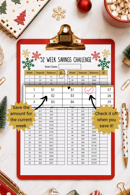52 Week Christmas Savings Challenge