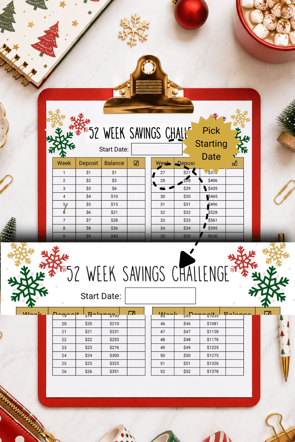 52 Week Christmas Savings Challenge