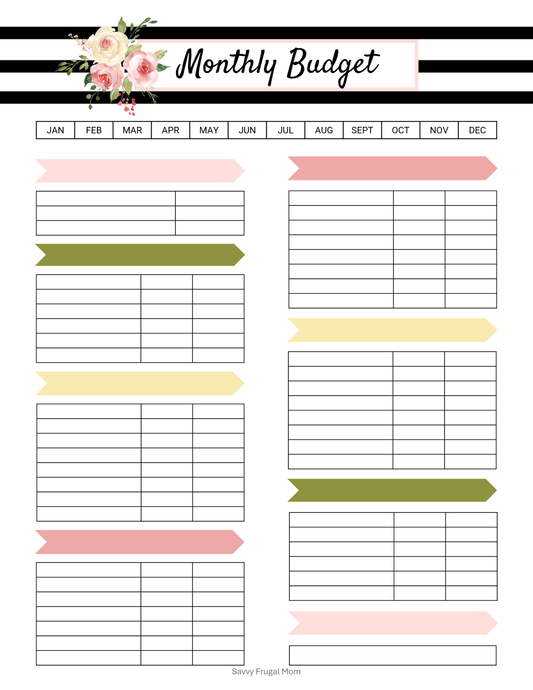 Monthly Budget Templates