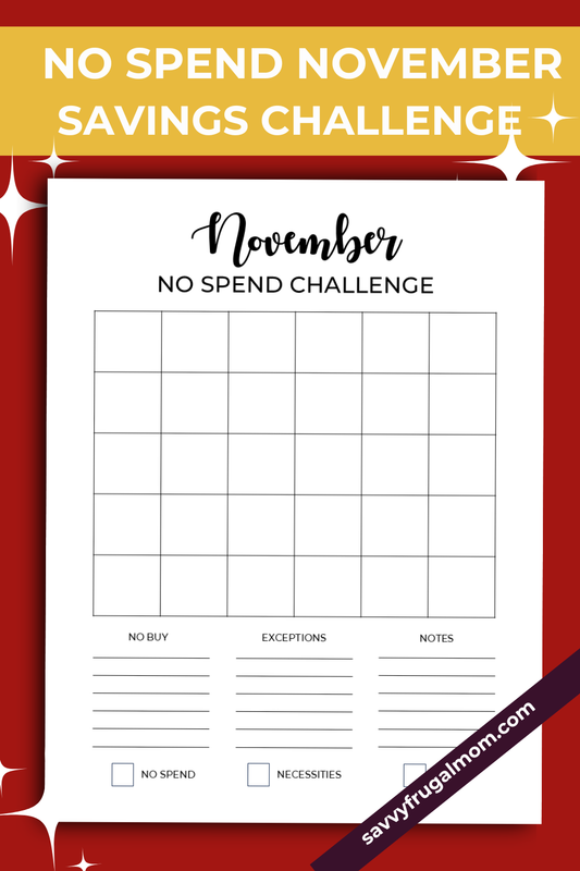 No Spend November Savings Challenge