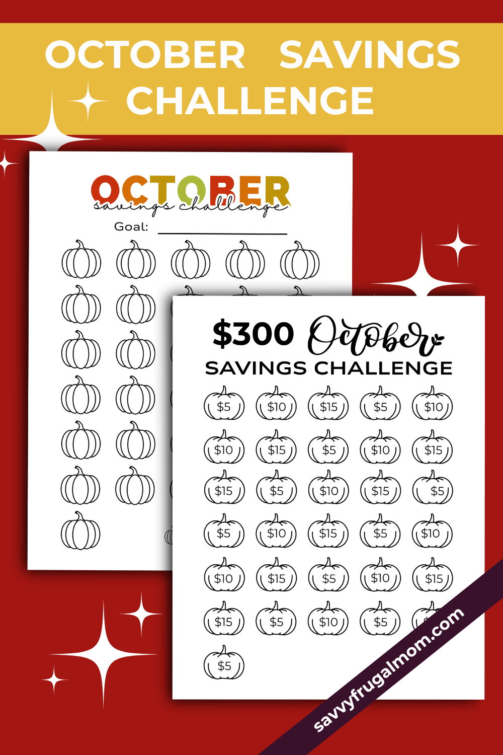 October Savings Challenge Printables