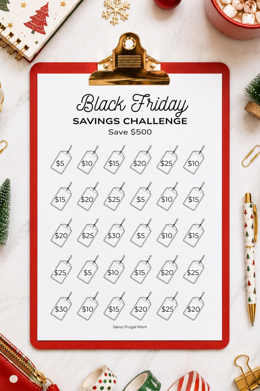 Black Friday Savings Challenge Printable