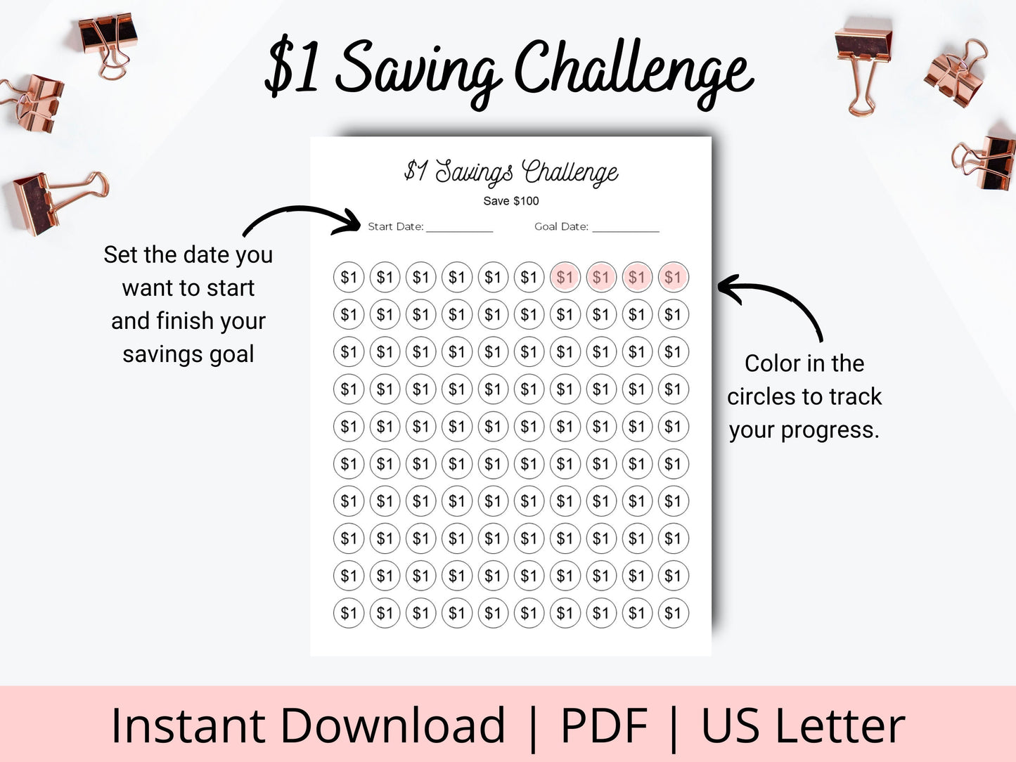 1 Dollar Savings Challenge