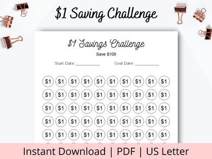 1 Dollar Savings Challenge