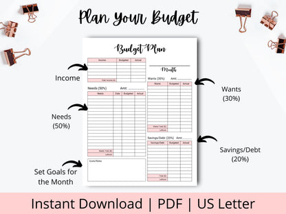 50 30 20 Budget Printable